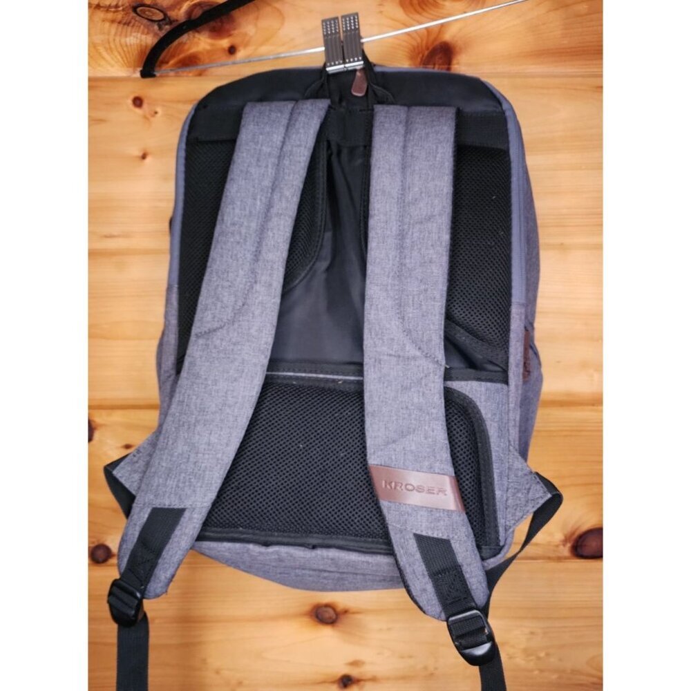 KROSER 17 Inch Travel Computer Backpack Gray Charger Cable - Picture 2 of 11